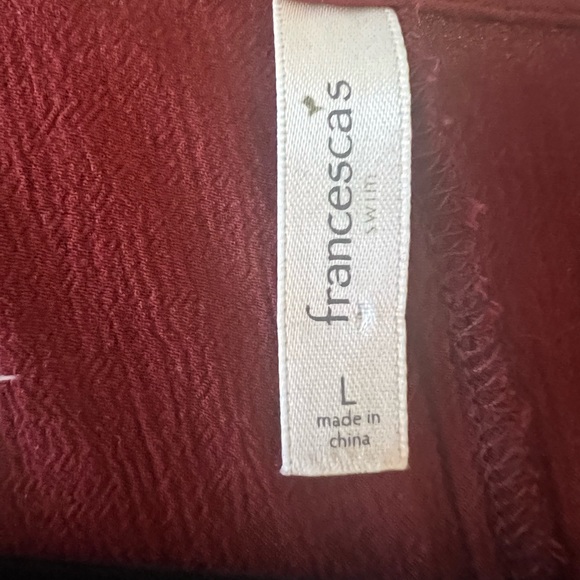 Francescas Cover Up in Burgandy with white embroidery. Size: L - Picture 4 of 4